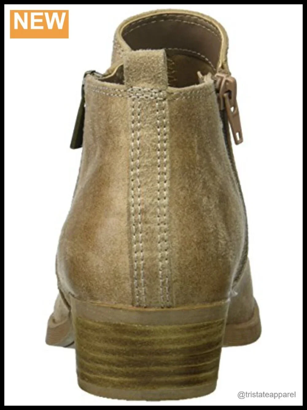 Ankle Bootie with Zipper Detail and Block Heel
